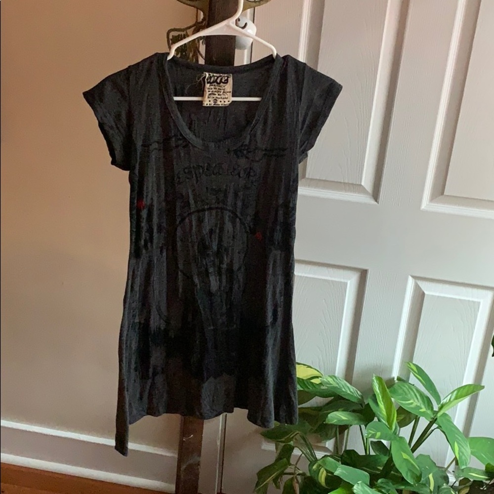 Distressed Buddha t shirt dress